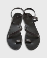 Load image into Gallery viewer, Diagonal Strap Sandal in Black Leather
