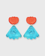 Load image into Gallery viewer, Poppy Athalia Earrings Bluish-Green/Red
