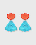 Load image into Gallery viewer, Poppy Athalia Earrings Bluish-Green/Red