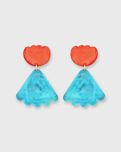 Poppy Athalia Earrings Bluish-Green/Red