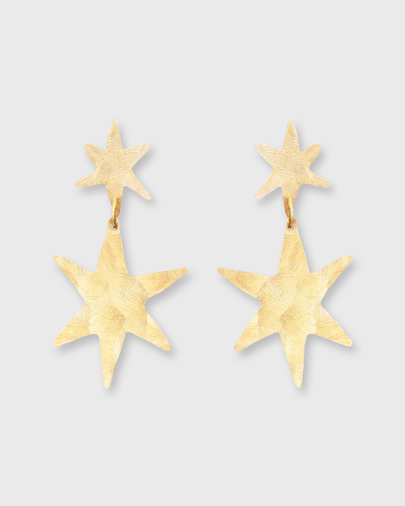 Starlet Earrings Hammered Brass