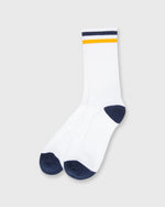 Load image into Gallery viewer, Kennedy Luxe Athletic Socks White/Navy/Gold
