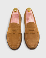 Load image into Gallery viewer, Handsewn Penny Loafer Tobacco Suede
