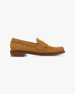 Load image into Gallery viewer, Handsewn Penny Loafer Tobacco Suede
