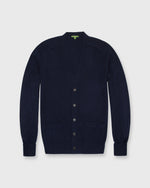 Load image into Gallery viewer, Classic V-Neck Cardigan Navy Cashmere