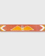 Load image into Gallery viewer, 1.25&quot; African Beaded Belt Light Orange/Grey Eagle Design
