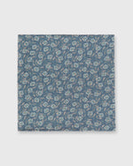 Load image into Gallery viewer, Cotton Print Pocket Square Slate/Mint Floral Dot