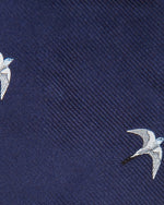 Load image into Gallery viewer, Silk Club Tie Navy/White/Sky Swallow