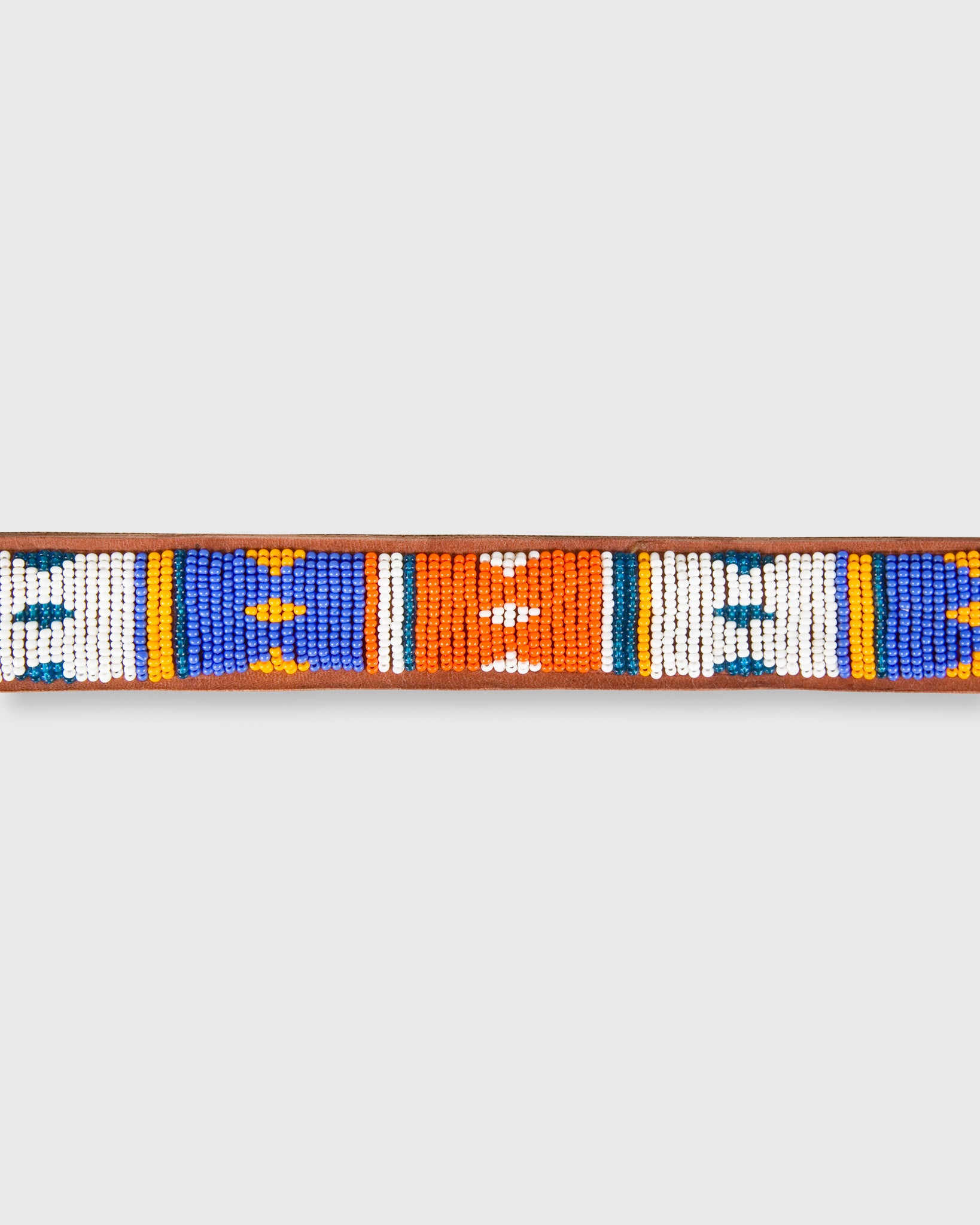 1.25" African Beaded Belt Blue/Orange Multi Kite Design