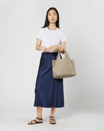 Load image into Gallery viewer, Mercato Handwoven Tote in Beige Leather