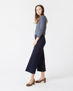 Load image into Gallery viewer, Faye Wide-Leg Cropped Pant in Navy Ponte Knit
