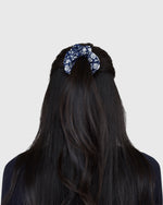 Load image into Gallery viewer, Large Scrunchie Navy Capel Liberty Fabric