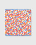 Load image into Gallery viewer, Cotton/Linen Print Pocket Square White/Blue/Orange Floral