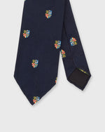 Load image into Gallery viewer, Silk Repp Tie Navy/Blue/Gold Crest