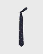 Load image into Gallery viewer, Silk Repp Tie Navy/Blue/Gold Crest
