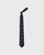 Load image into Gallery viewer, Silk Repp Tie Navy/Blue/Gold Crest