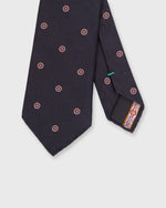 Load image into Gallery viewer, Silk Club Tie in Dark Navy Bullseye