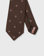 Load image into Gallery viewer, Silk Club Tie in Brown Bullseye