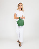 Load image into Gallery viewer, Bucket Tote Green Leather
