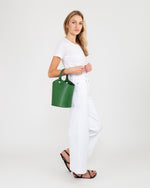 Load image into Gallery viewer, Bucket Tote Green Leather
