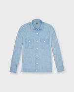 Load image into Gallery viewer, Work Shirt with Banded Hem Extra Light Washed Chambray
