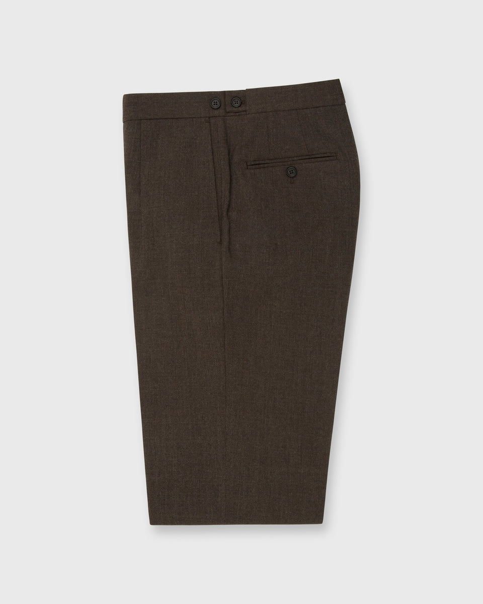 Pleated Dress Trouser in Coffee Wool Hopsack | Shop Sid Mashburn