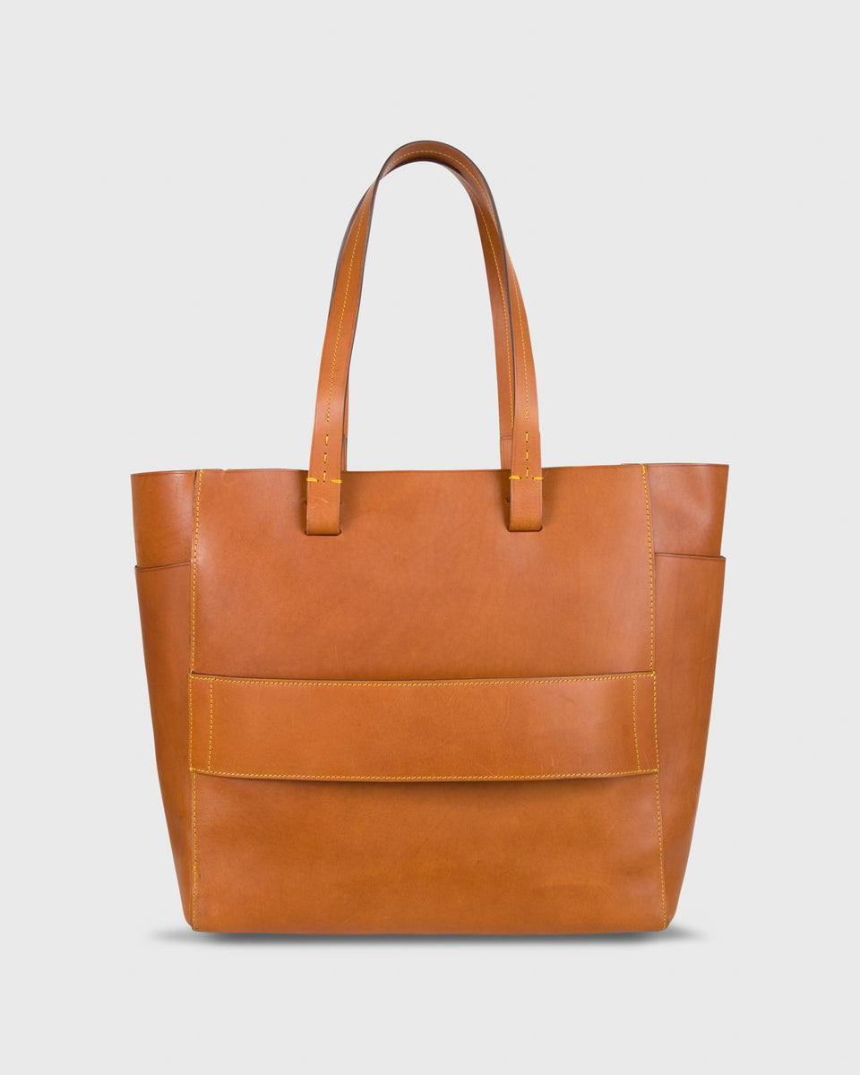 Wide strap 2025 leather tote