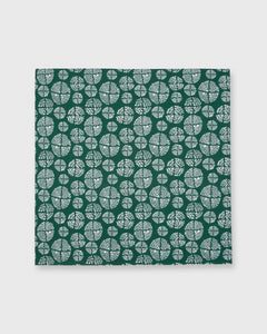 Bandana Green Pom Flower Print Poplin