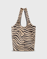 Load image into Gallery viewer, Paola Bucket Bag in Beige/Black Zebra Calf Hair