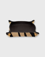 Load image into Gallery viewer, Soft Medium Square Tray in Dark Brown Leather/Zebra Calf Hair
