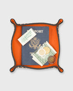 Load image into Gallery viewer, Soft Medium Square Tray in Orange Leather/Leopard Calf Hair