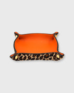 Load image into Gallery viewer, Soft Medium Square Tray in Orange Leather/Leopard Calf Hair