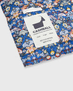Load image into Gallery viewer, Cashball Blanket in Blue/Gold Strawberry Thief Liberty Fabric
