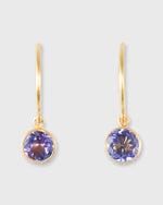 Load image into Gallery viewer, Small Bindi Hook Earrings in Tanzanite