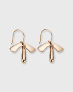 Load image into Gallery viewer, Leaf and Drop Earrings in Gold-Plated Brass
