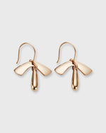 Load image into Gallery viewer, Leaf and Drop Earrings in Gold-Plated Brass