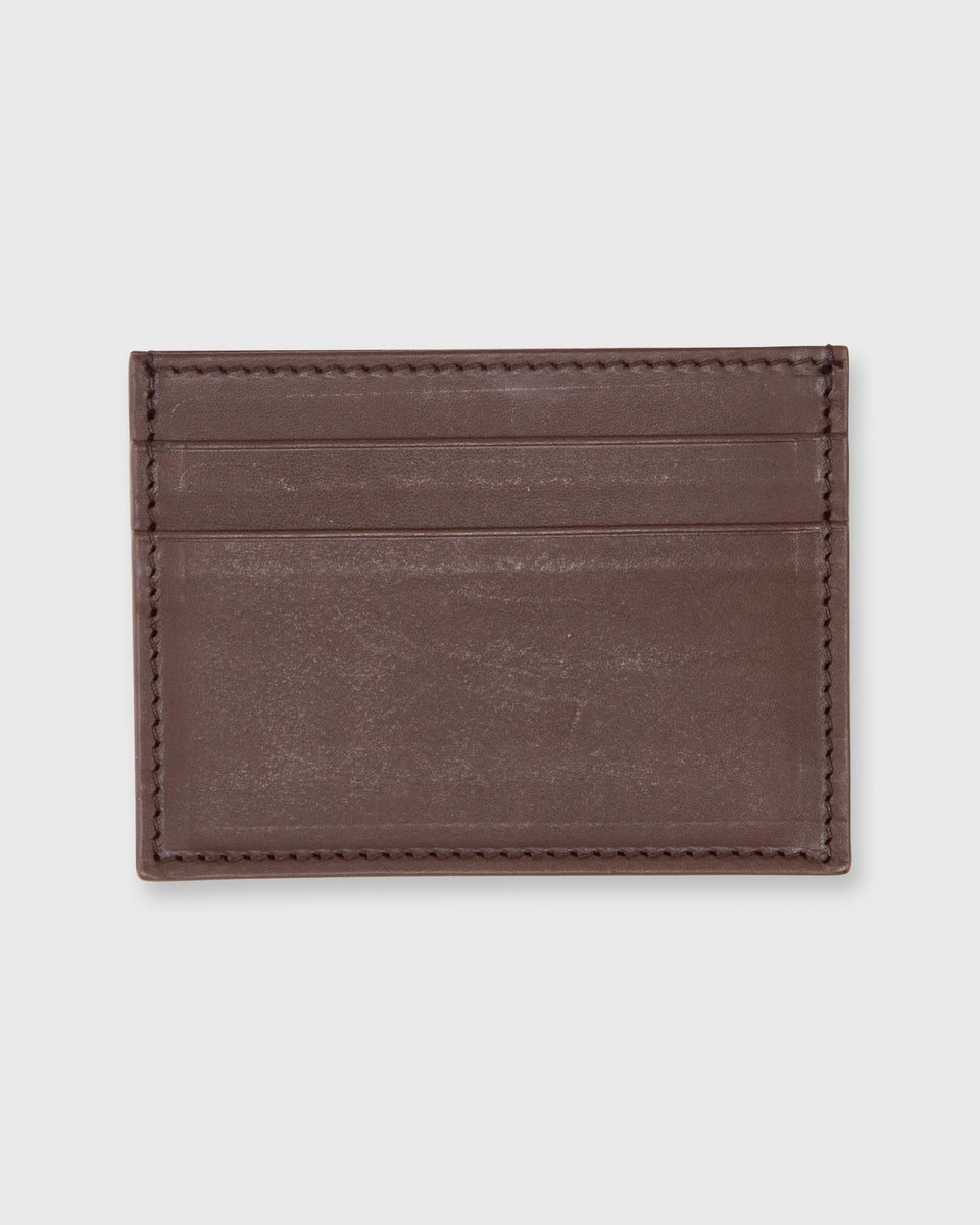ABYS Genuine Leather Card Holder Wallet - 17 Card Slots, Zipper Closure, Dark Brown Minimalist Wallet For Men & Women