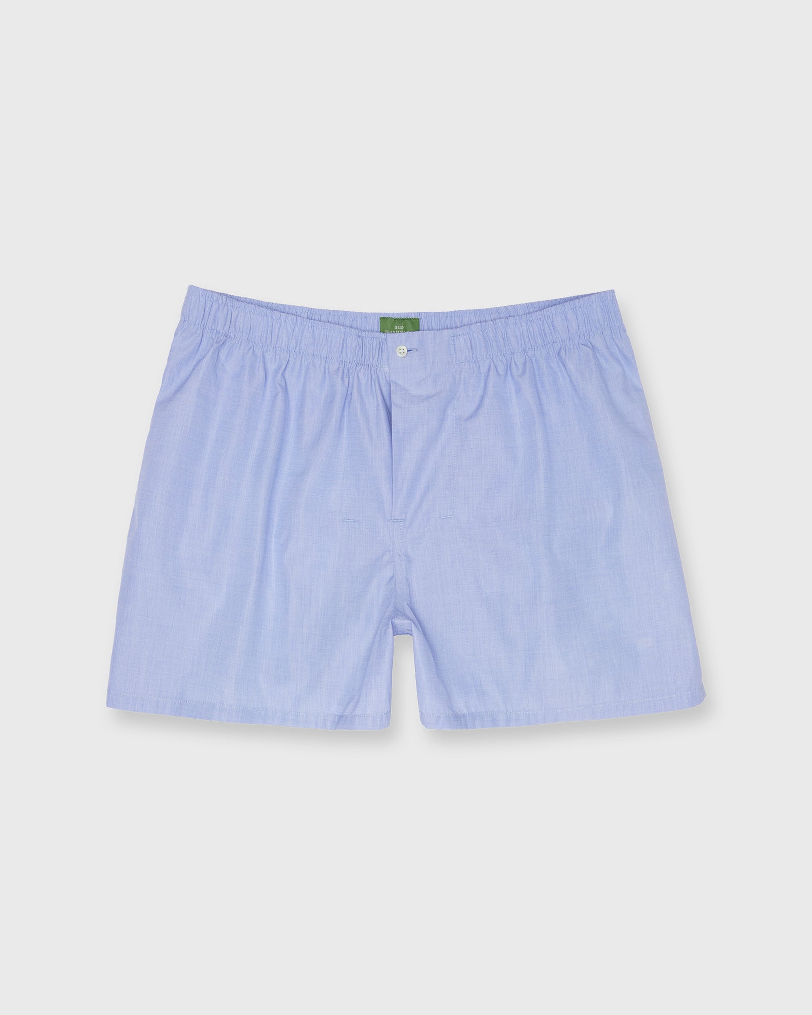 Button-Front Boxer Short in Blue End-on-End