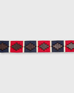 Load image into Gallery viewer, 1 1/8" Polo Belt in Red/Navy/Cream Chocolate Leather