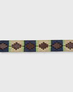 Load image into Gallery viewer, 1 1/8&quot; Polo Belt in Khaki/Navy/Sage Chocolate Leather
