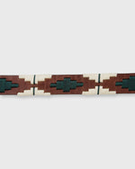 Load image into Gallery viewer, 1 1/8&quot; Polo Belt in Green/Bone Medium Brown Leather
