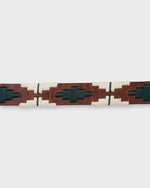 Load image into Gallery viewer, 1 1/8" Polo Belt in Green/Bone Medium Brown Leather