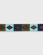 Load image into Gallery viewer, 1 1/8" Polo Belt in Olive/Sky/Navy Chocolate Leather