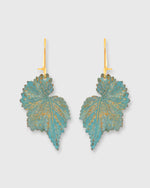 Load image into Gallery viewer, Begonia Mini Earrings in Bluish-Green/Brass