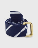 Load image into Gallery viewer, D-Ring Belt Navy Buckingham Stripe