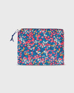 Load image into Gallery viewer, Small Zip Pouch in Navy Wiltshire Liberty Fabric