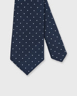 Load image into Gallery viewer, Irish Poplin Tie Navy/White Dot