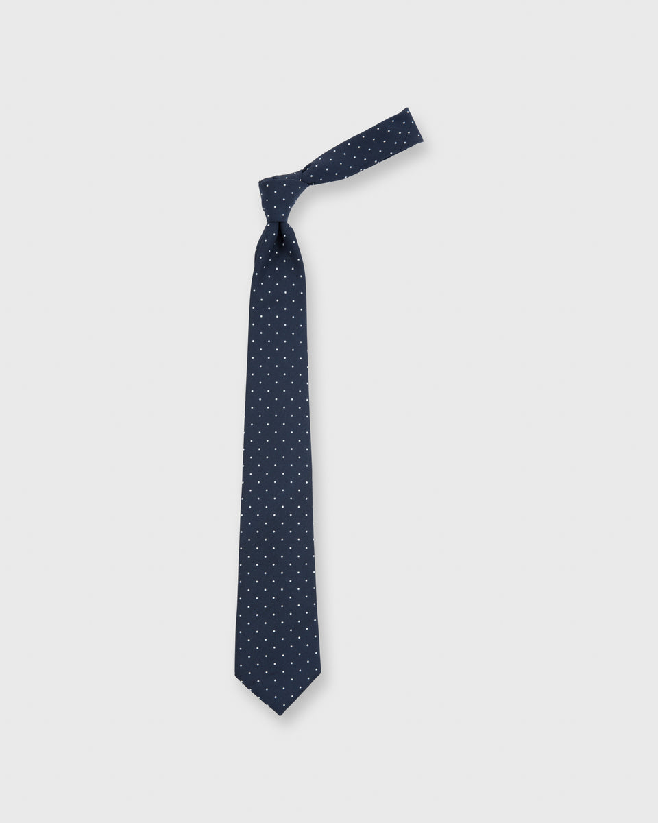 Irish Poplin Tie in Navy White Dot Shop Sid Mashburn