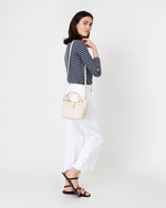 Load image into Gallery viewer, Small Annalisa Satchel Bag in Beige Leather
