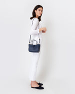 Load image into Gallery viewer, Small Annalisa Satchel Bag in Navy Leather